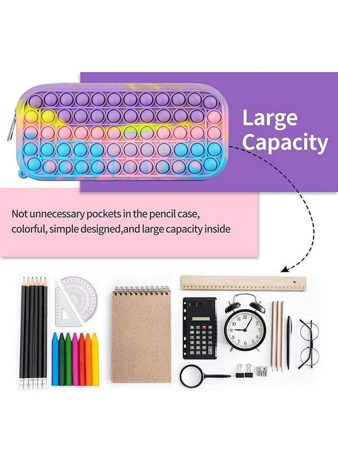 Smartcraft Smartcraft Multicolor Pop it Fidget Pencil Case, Large Capacity Sensory Pop Push 45 Bubble Stationery Storage Bag,Decompression Toy for Kids, Office Stationery Organizer (L 20x W 3 x H 11 cm)  - Image 4