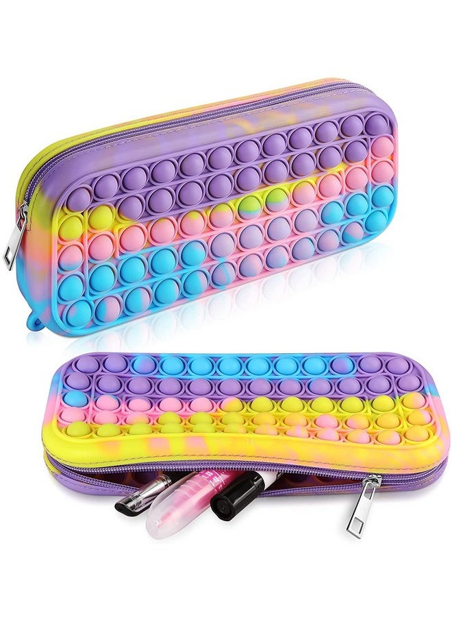 Smartcraft Smartcraft Multicolor Pop it Fidget Pencil Case, Large Capacity Sensory Pop Push 45 Bubble Stationery Storage Bag,Decompression Toy for Kids, Office Stationery Organizer (L 20x W 3 x H 11 cm)  - Image 2