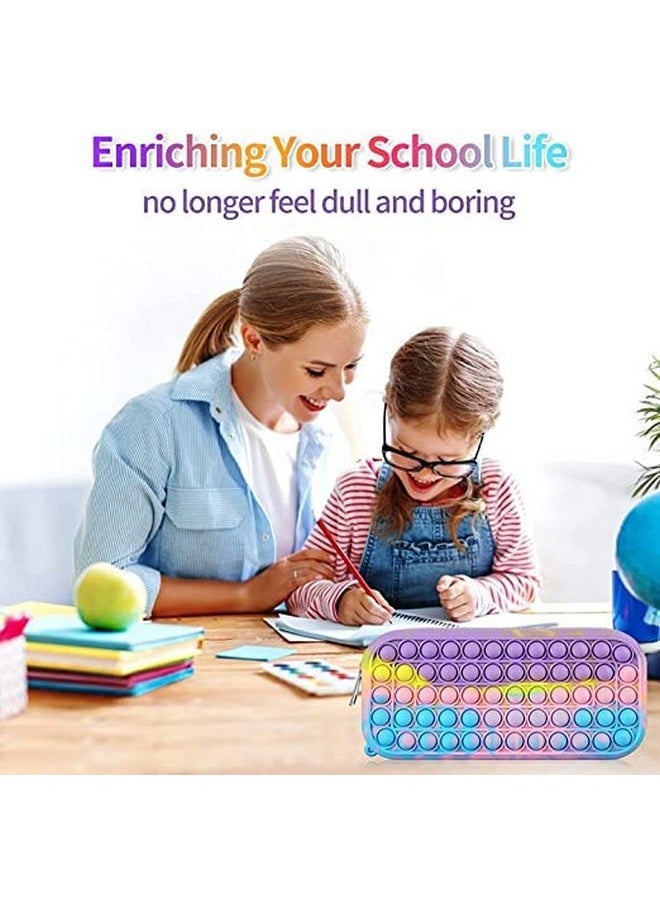 Smartcraft Smartcraft Multicolor Pop it Fidget Pencil Case, Large Capacity Sensory Pop Push 45 Bubble Stationery Storage Bag,Decompression Toy for Kids, Office Stationery Organizer (L 20x W 3 x H 11 cm)  - Image 3