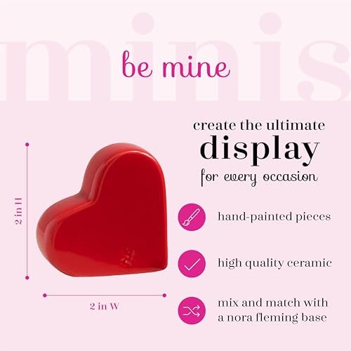 nf nora fleming nora fleming Be Mine (Red Heart) A23 - Hand-Painted Ceramic Valentine's Day Décor - Spring Minis for the Home and Office - Image 2
