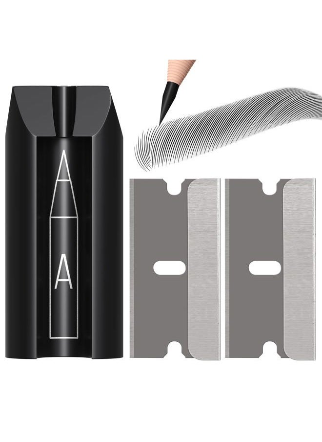 Stylia - 4-in-1 Plastic Duckbill-Shape Eyebrow Pencil Shaper - Eye Makeup Shaping Tool for Waterproof Peel Off Brow Pencils - Compact Cosmetic Shaper for Beginners & Professional - Image 1