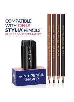 Stylia 4-in-1 Plastic Duckbill-Shape Eyebrow Pencil Shaper - Eye Makeup Shaping Tool for Waterproof Peel Off Brow Pencils - Compact Cosmetic Shaper for Beginners & Professional  - Image 2