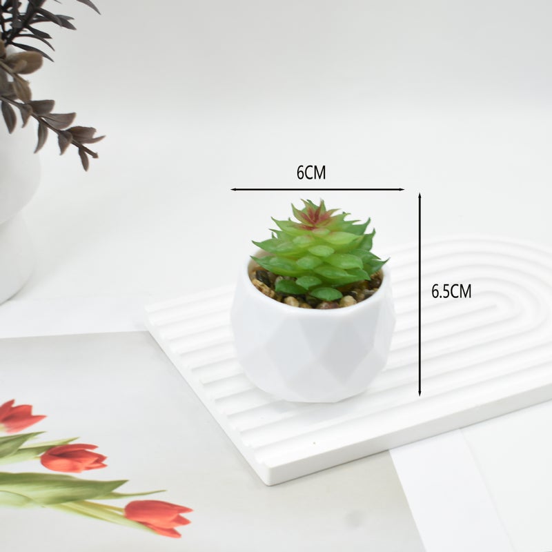 Generic Pink Succulent Artificial Potted Plant Home Office Decor Octagonal lotus + plastic diamond basin 
