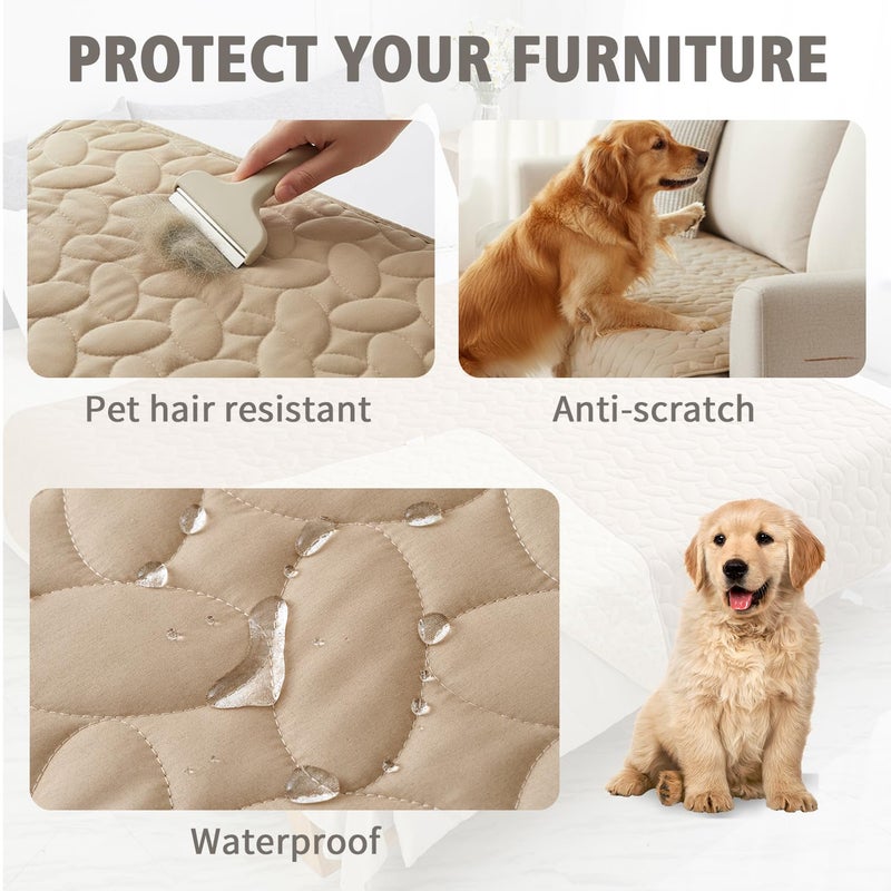 Ameritex Pet Bed Cover Dog Bed Blanket for Sofa and Furniture Waterproof New Pattern Design (30x70 Inch, Beige) - Image 2