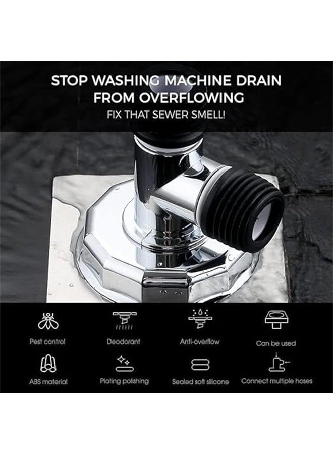 Floor Drain Connector, Washing Machine Drainage Backflow Preventer Three-Way Downpipe Interface, Floor Drain Pipe Preventer Connector Anti-Overflow Laundry Machine Floor Drain Adapter  - Image 4