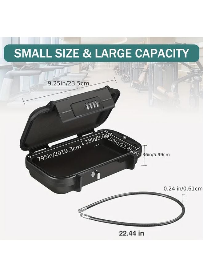 Grey Portable Lock Box Waterproof Shockproof Mini Safe 4 Digit Combination Lock Detachable Chain - Image 4