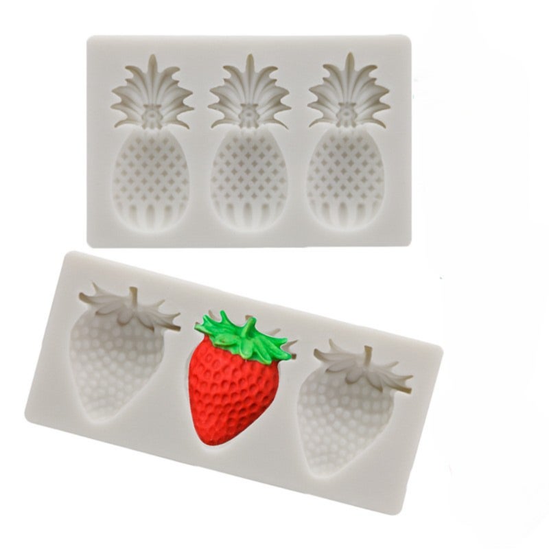Strawberry pineapple chocolate fondant mousse cake baking silicone mold - Image 1