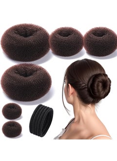 Teenitor Teenitor Donut Hair Bun Maker Set Hair Bun Shaper Set with Large Medium Small Hair Donuts For Buns Hair Accessories For Girls 5 Elastic Bands 