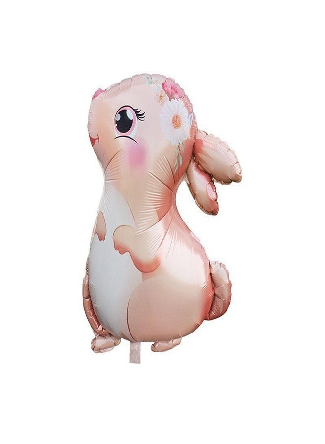 CSTYWC 4PCS Pink Large Bunny Foil Balloon Rabbit Balloons Bunny Party Decorations Animal Mylar Balloons for Birthday Spring Woodland Themed Supplies - Image 2