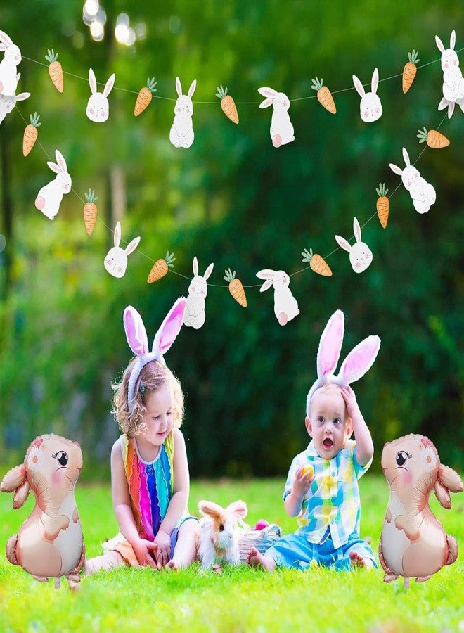 CSTYWC 4PCS Pink Large Bunny Foil Balloon Rabbit Balloons Bunny Party Decorations Animal Mylar Balloons for Birthday Spring Woodland Themed Supplies - Image 4