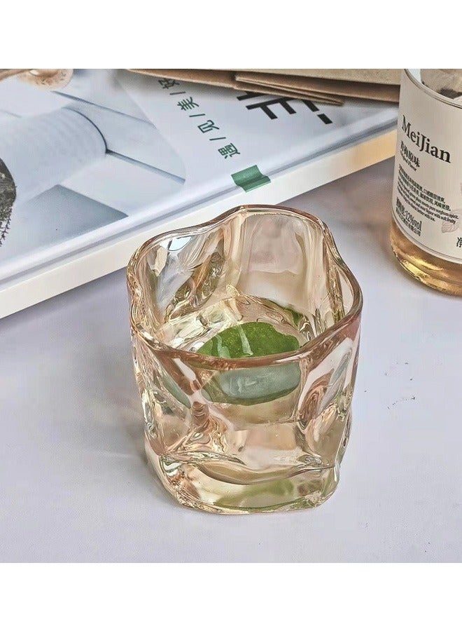 Beauenty 2Pcs Drinking Glasses , Kitchen Water Glasses Cup, Elegant Drinkware Glasses, Bar Tumbler Glassware  for Beer, Juice, Cocktail, Whiskey, Milk (Amber)  - Image 5