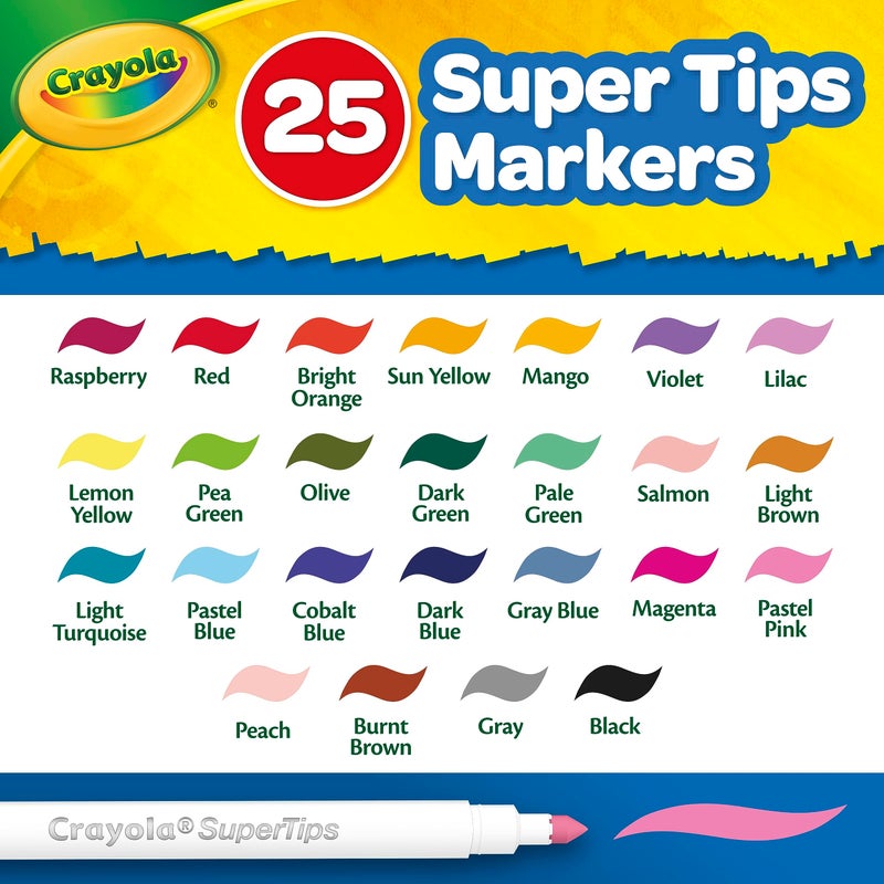 Crayola Super Tips Coloring Art Case with Coloring Pages, Kids Gift, 65+ Pieces, Packaging May Vary - Image 5