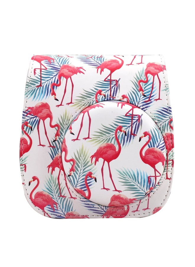 O Ozone Case for Fujifilm Instax Mini 11/12 Case PU Leather Instant Camera Cover with Adjustable Strap - Flamingo White  - Image 1
