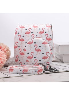 O Ozone Case for Fujifilm Instax Mini 11/12 Case PU Leather Instant Camera Cover with Adjustable Strap - Flamingo White  - Image 5