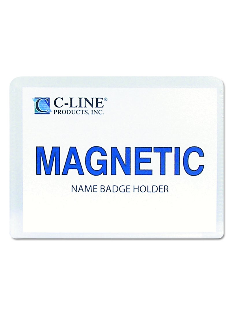 C-Line C-Line Magnetic Name Badge Holder Kit, Horizontal, 4w X 3h, Clear, 20/Box  - Image 2