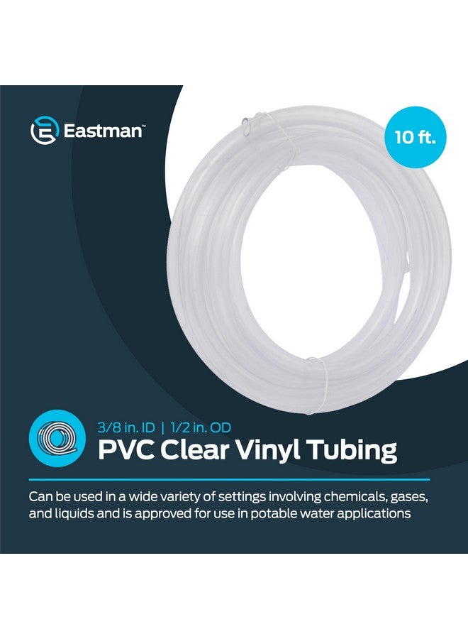 Eastman 3/8 Inch ID (1/2 Inch OD) PVC Clear Vinyl Tubing, 10 Foot Length, 98620 - Image 1