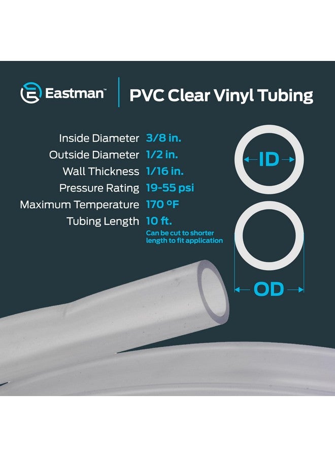 Eastman 3/8 Inch ID (1/2 Inch OD) PVC Clear Vinyl Tubing, 10 Foot Length, 98620 - Image 3