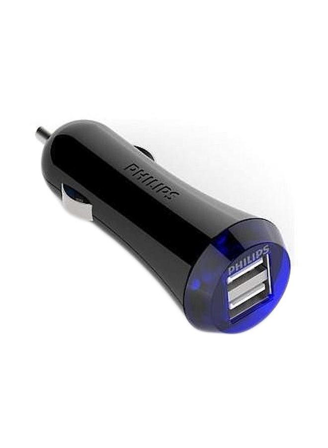 2-Port USB Car Charger Black