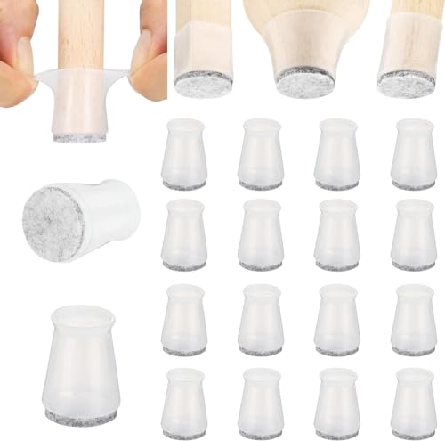 Aneaseit Chair Leg Floor Protectors - 16 pcs Clear - Felt Bottom Silicone Pads - Floor Protectors for Chairs - Rubber Caps for Hardwood Floors - Furniture Feet Sliders - X-Small - Image 1