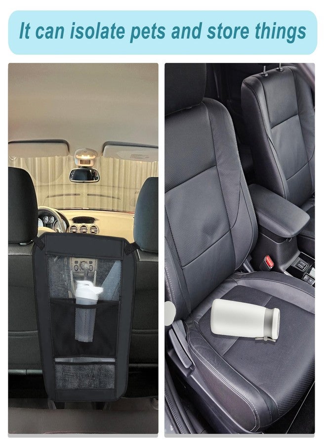 GLIDESMOOTH Dog Car Net Barrier, Secure Dog Car Barrier Behind Front Seat, Mesh Separator for Dogs, Dog Net for Car Back Seat Barrier for SUVs and Trucks, Black - Image 2