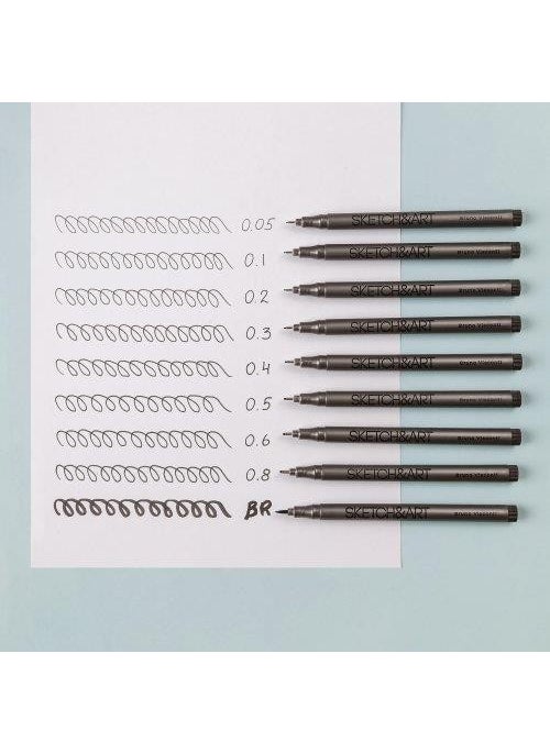 Bruno Visconti Sketch Art Professional 9-Piece Fineliners Black 36-0033  - Image 5
