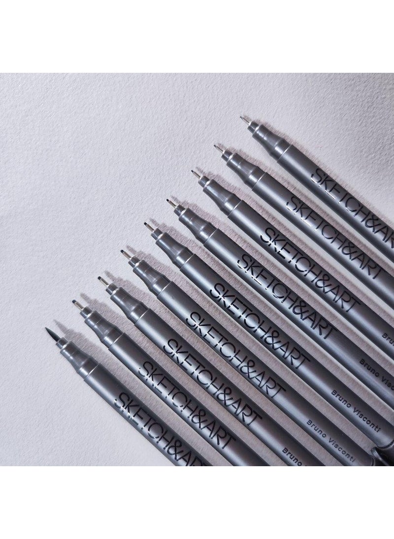 Bruno Visconti Sketch Art Professional 9-Piece Fineliners Black 36-0033  - Image 4