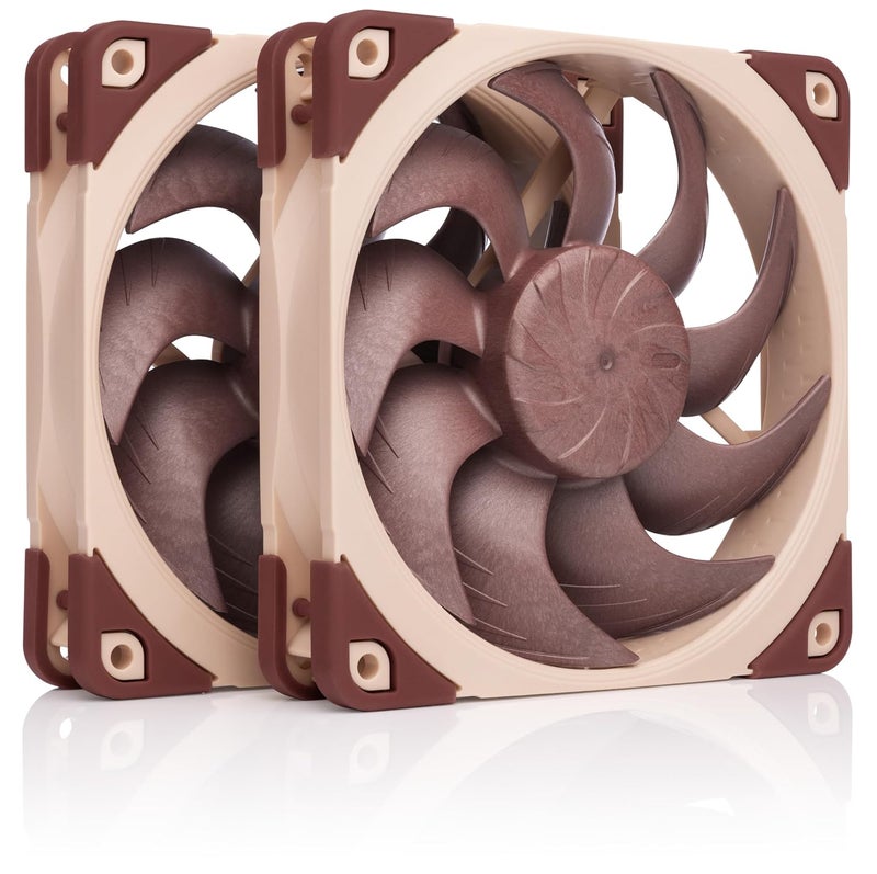 NOCTUA NF-A12x25 G2 PWM Sx2-PP, Dual Fan Set for Push-Pull and Side-by-Side Applications (Brown) - Image 1