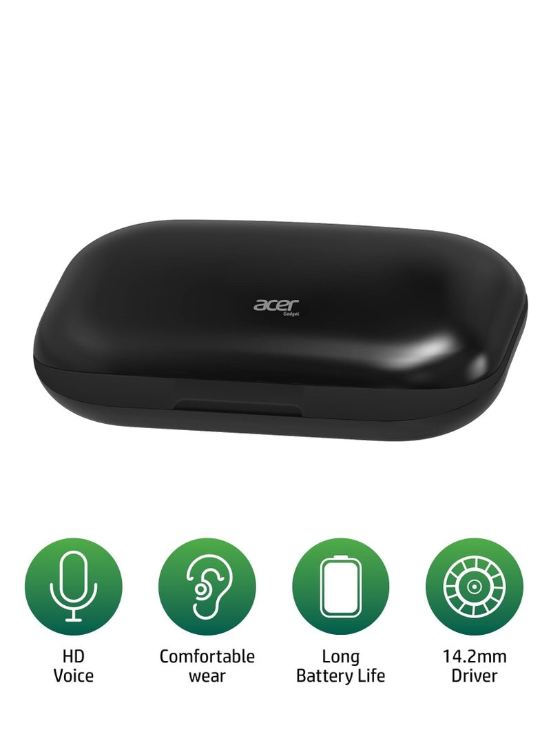أيسر AHR140 Wireless Bluetooth Sports Headphones, Open-Ear Air Conduction Tech for Sports, 24hrs Playtime, Type-C Charging, 14.2mm Driver, HD Voice, Ultra Comfortable Fit, Light-Weight Earphones,  Long Battery Life With type C Charging cabel Black - Image 2