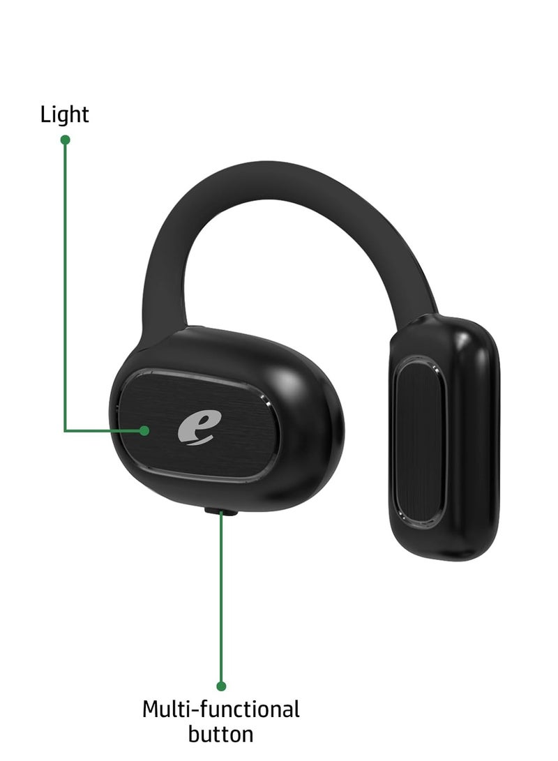 أيسر AHR140 Wireless Bluetooth Sports Headphones, Open-Ear Air Conduction Tech for Sports, 24hrs Playtime, Type-C Charging, 14.2mm Driver, HD Voice, Ultra Comfortable Fit, Light-Weight Earphones,  Long Battery Life With type C Charging cabel Black - Image 4