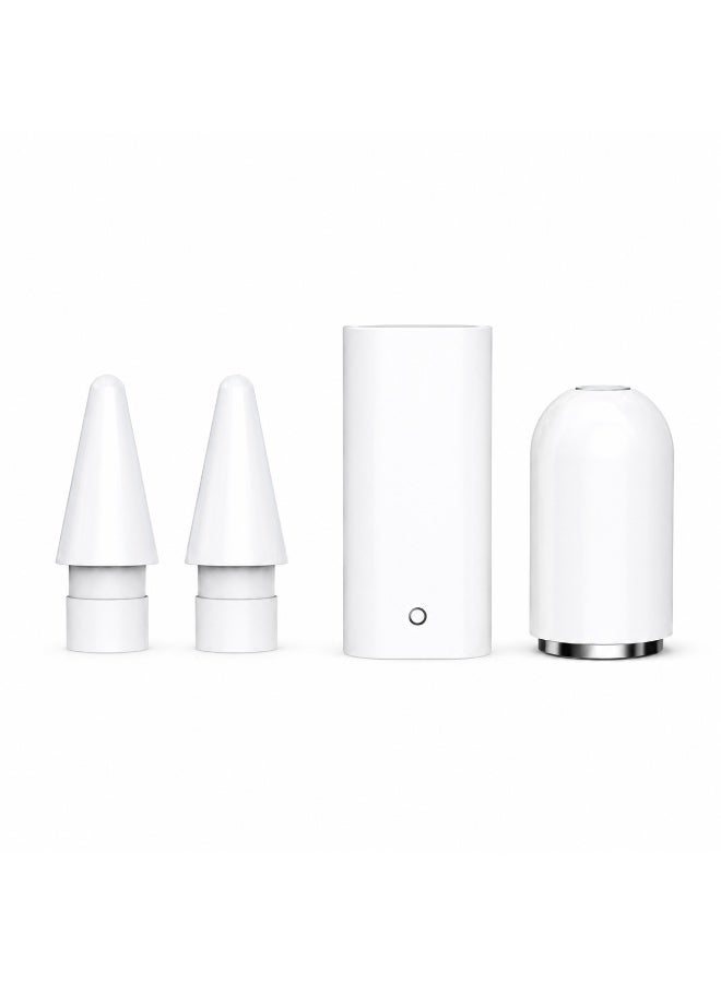 FIRST PRO Replacement Cap, Charging Adapter and Pencil Tips Compatible with Apple Pencil 1st Generation Accessory Kit for iPad Writing, Drawing and Note Taking 4 Piece Set - Image 1
