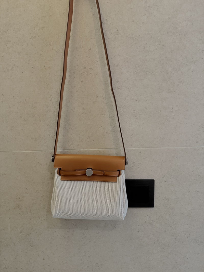 Summer Genuine Leather Women'S Bag Cross-Body High-End Popular Cowhide And Canvas Fashion Bag - Image 1