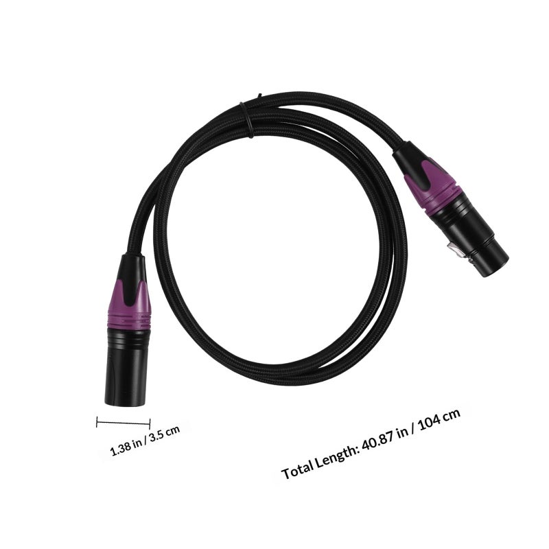 Braided XLR Microphone Cable Male to Female Shielded Pure Copper Audio Cable 1 Meter - Image 3