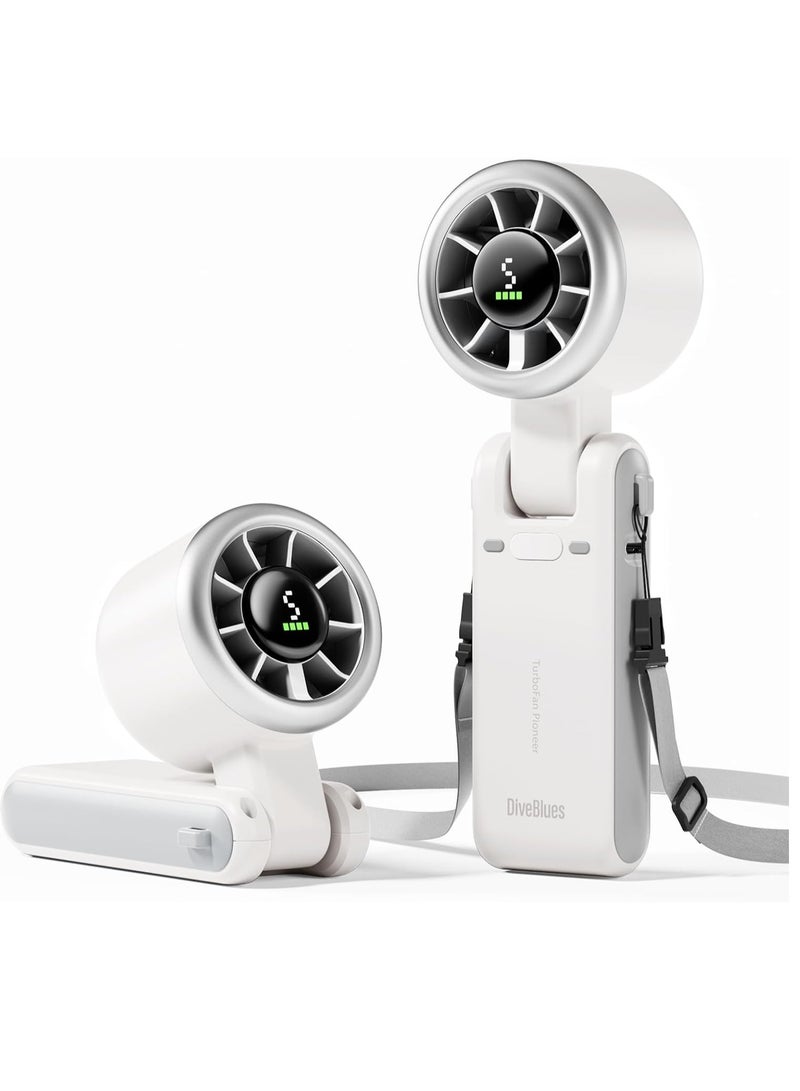 عام مروحة توربو محمولة محمولة ، 5 تروس الرياح ، تعمل بالبطارية ، ما يصل إلى 12 ساعة عمل ، 3 في مروحة يد واحدة مع مروحة تبريد توربو توربو للأنشطة في الهواء الطلق ، والسفر ، العمل - Image 1