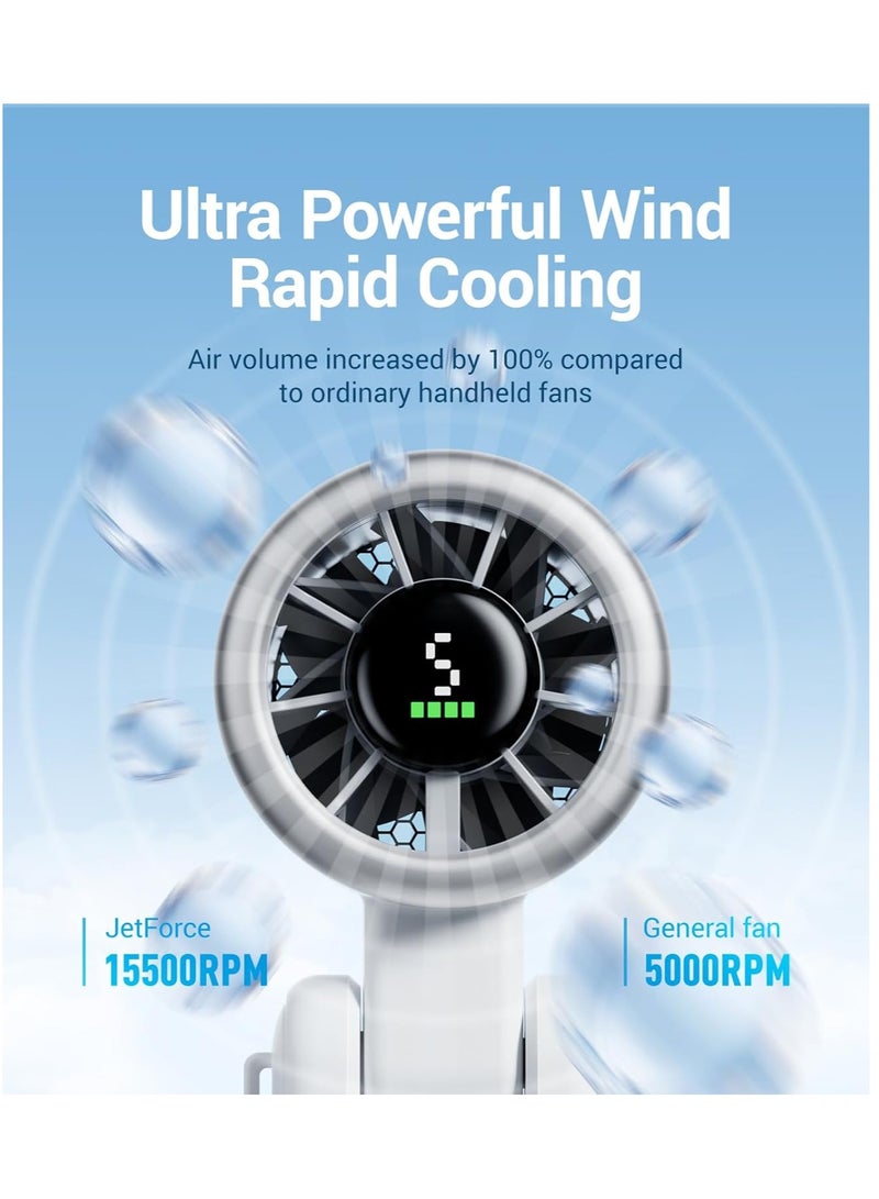 عام مروحة توربو محمولة محمولة ، 5 تروس الرياح ، تعمل بالبطارية ، ما يصل إلى 12 ساعة عمل ، 3 في مروحة يد واحدة مع مروحة تبريد توربو توربو للأنشطة في الهواء الطلق ، والسفر ، العمل - Image 2