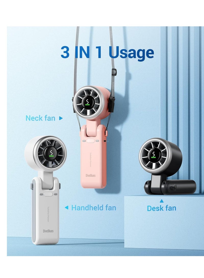 عام مروحة توربو محمولة محمولة ، 5 تروس الرياح ، تعمل بالبطارية ، ما يصل إلى 12 ساعة عمل ، 3 في مروحة يد واحدة مع مروحة تبريد توربو توربو للأنشطة في الهواء الطلق ، والسفر ، العمل - Image 3