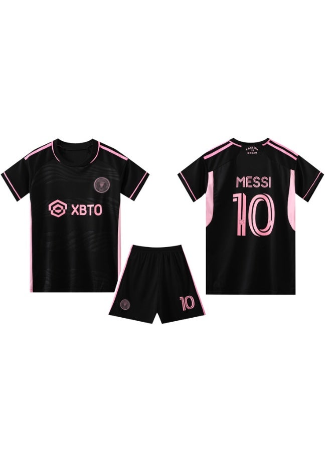 ميسي 2023-2024 ميامي بعيدا كرة القدم رياضية #10 ميسي كرة القدم جيرسي السراويل دعوى الأطفال حجم هدية للجماهير والأصدقاء - Image 1