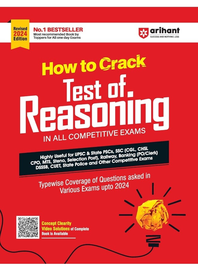 Arihant How to Crack Test of Reasoning for UPSC | State PSCs | SSC (Cgl Chsl Cpo MTS) | Po/Clerk | DSSSB | CUET | State Police | other Competitive Exams | Coverage of Verbal | Non-Verbal & Analytical Reasoning | 5000 Previous Year Questions (PYQ) | Detailed explanation with answers  - Image 1