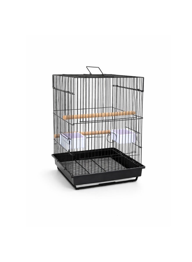 Dayang A5007 Parrot Cage Black Heavy Duty - Spacious Square Cage with 2 Wooden Perches, 2 Feeding Cups, Pull-Out Tray & Carrying Handle for Cockatiel, Conure, Lovebird, Ringneck & Small Parrots 40x40x59 - Image 1