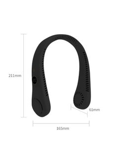 HaveDream LED Digital Display Neck Hanging Fan, Outdoor Sports Student USB Bladeless Turbine Silent High Wind Power Mini Fan-Black  - Image 5
