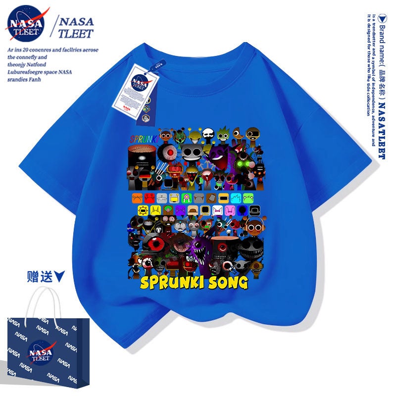 Nasa Joint Sprunki Music Game Rhythm Box Boys And Girls T-Shirt Short Sleeve Cotton Fashionable - Image 4