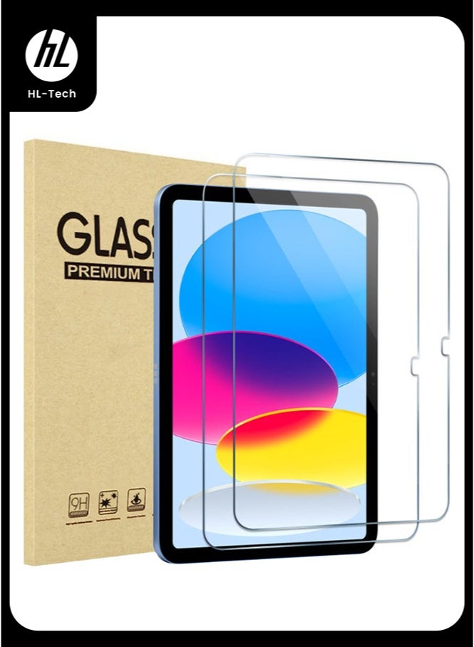 HL-Tech 2 Pcs iPad Screen Protector Tempered Glass for iPad 11th Gen 11" (2025 A3354/A3355/A3356) & iPad 10th Gen 10.9" (2022 A2696/A2757/A2777), Full Coverage Anti-Scratch Film - Image 1