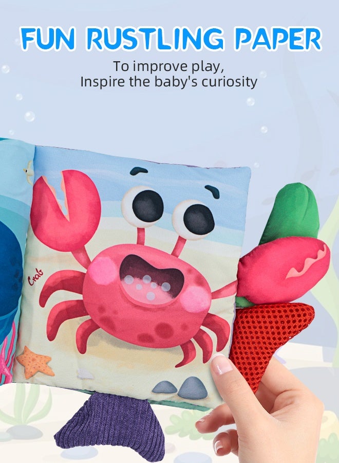 سوفت تاتش كتاب قماشي للأطفال مع موسيقى، كتاب لمس وإحساس للأطفال، ألعاب موسيقية للأطفال، ألعاب مونتيسوري لحديثي الولادة، كتاب أنشطة قماشي ناعم ثلاثي الأبعاد لوقت الاستلقاء على البطن، لعبة تنمية مبكرة للأطفال من عمر 6 إلى 12 شهرًا - Image 4
