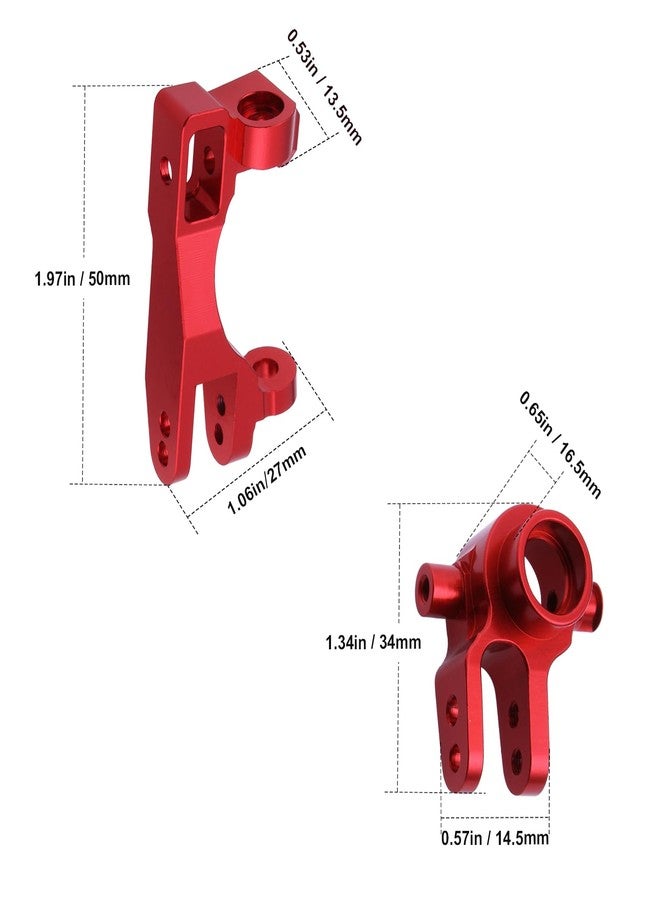 Hobbypark Aluminum Caster Blocks (c-hubs) & Steering Blocks for 1/10 Traxxas Slash 4x4,Upgrade Replacement of 6832 6837 Hop Ups (Red) - Image 5