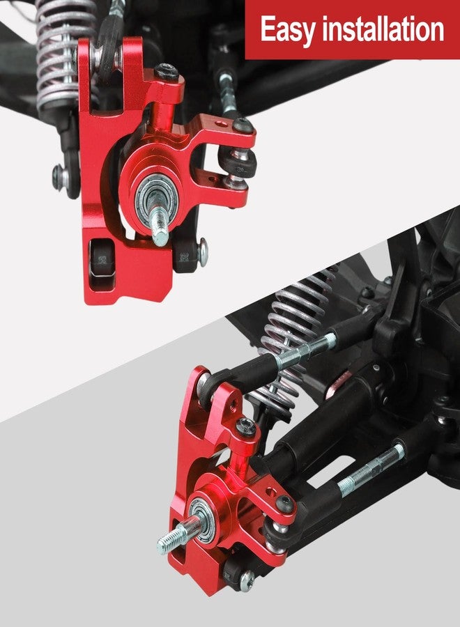 Hobbypark Aluminum Caster Blocks (c-hubs) & Steering Blocks for 1/10 Traxxas Slash 4x4,Upgrade Replacement of 6832 6837 Hop Ups (Red) - Image 4