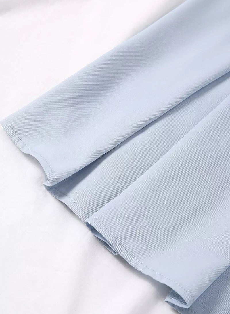 Zip Side Solid Pleated Skirt - Image 5