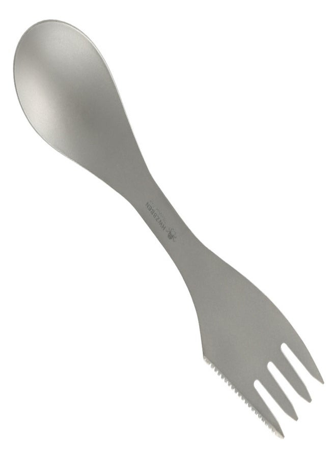 HWZBBEN 3-in-1 Ti Spork Camping Spoon Cutter Combo Outdoor Tableware for Camping Hiking - Image 1