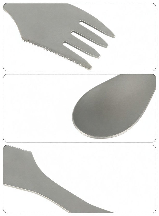 HWZBBEN 3-in-1 Ti Spork Camping Spoon Cutter Combo Outdoor Tableware for Camping Hiking - Image 5