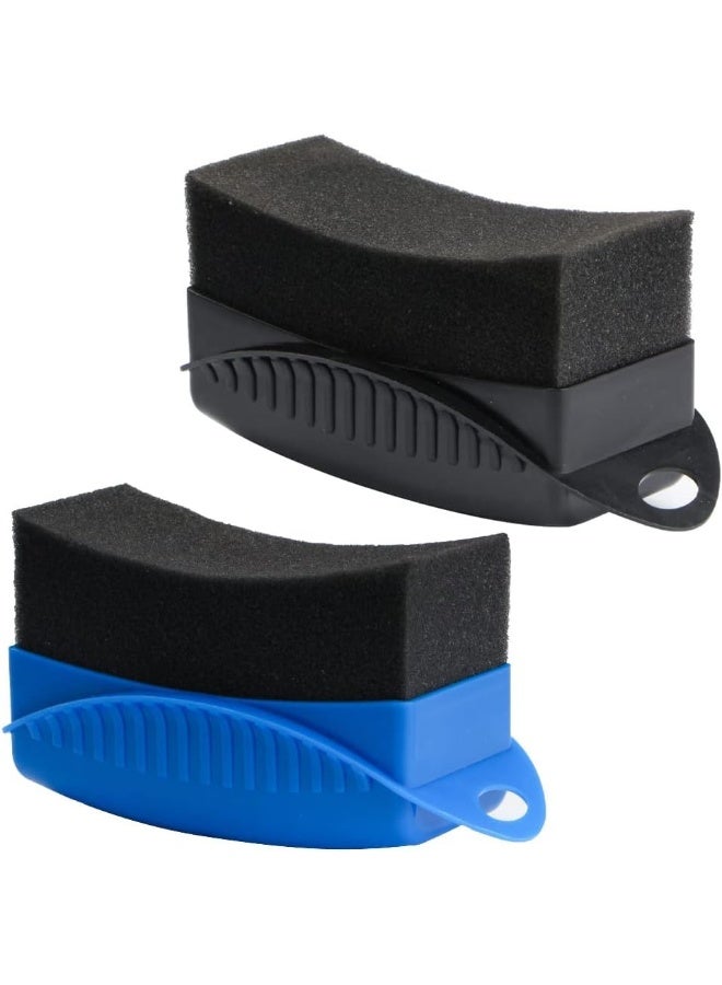 Generic Tire Dressing Applicator, Tire Shine Applicator, 2 Pcs Sponge Material Double Foam Design With Cover Smooth Even Practical Cleaning Tool, Suitable for Clean Tires Etc  - Image 1