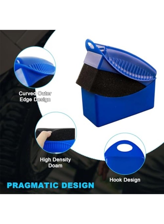 Generic Tire Dressing Applicator, Tire Shine Applicator, 2 Pcs Sponge Material Double Foam Design With Cover Smooth Even Practical Cleaning Tool, Suitable for Clean Tires Etc  - Image 3