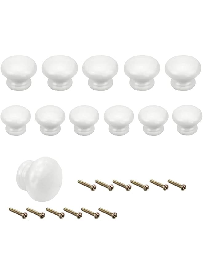 promass 12PCS Wood Cabinet Knobs Drawer Knobs Round Cabinet Dresser Knobs with Screws Pulls Door Knobs Drawer Handles Knobs for Cabinets and Drawers - Image 1